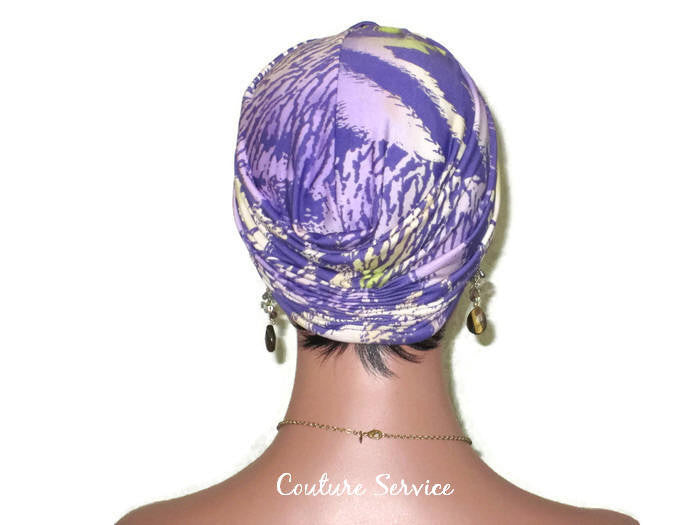 Handmade Lavender Twist Turban, Animal Print, Lime - Couture Service  - 3