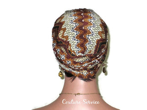Handmade Brown Twist Turban, Aztec, Cream - Couture Service  - 3