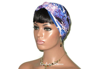 Handmade Blue Twist Turban, Animal Print, Purple - Couture Service  - 3