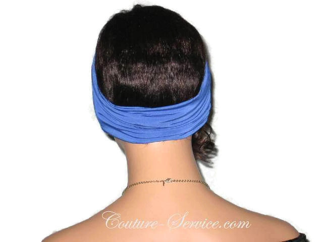 Handmade Blue Bandeau Headband Turban, Cobalt - Couture Service  - 3