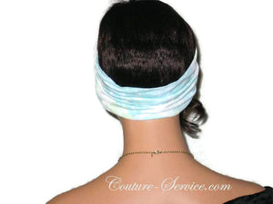 Handmade Blue Bandeau Headband Turban, Light Blue, Rayon Burnout - Couture Service  - 3