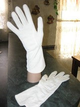 Vintage Cut-Out Dress Gloves White Size S - Couture Service  - 2