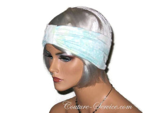 Handmade Blue Knot Headband Turban, Rayon Burnout - Couture Service  - 4