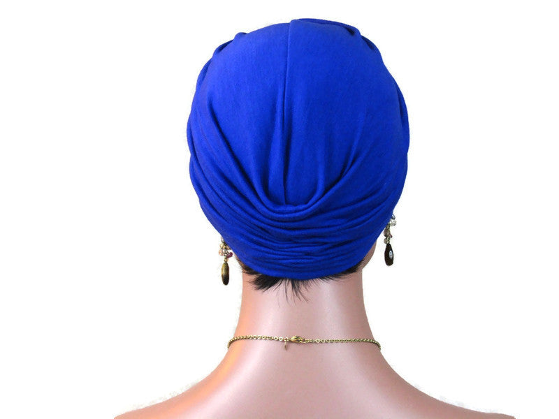 Handmade Blue Royal Rayon Twist Turban