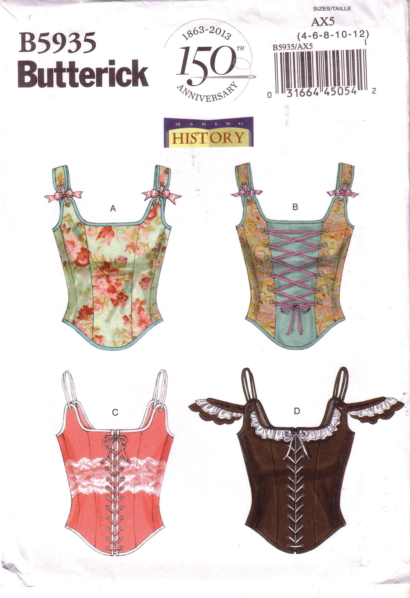 Butterick 5935 Misses Corset Pattern – Couture Service
