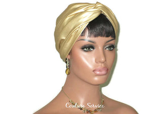 Handmade Leather Turban, Gold Metallic, Light Gold - Couture Service  - 2