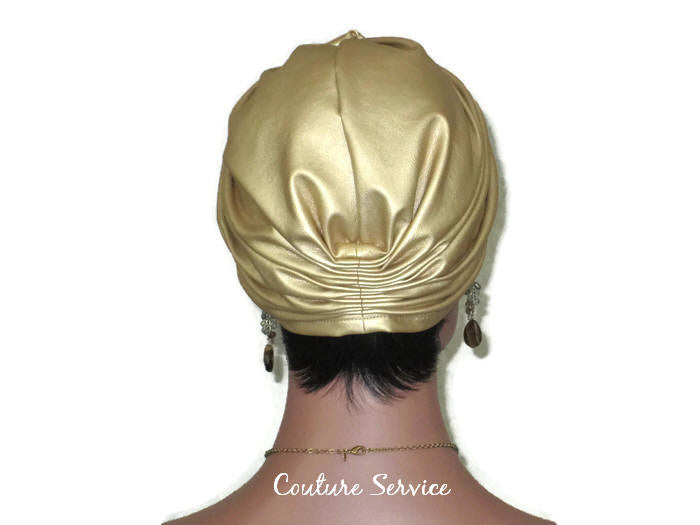 Handmade Leather Turban, Gold Metallic, Light Gold