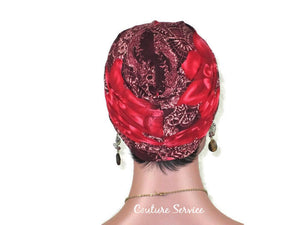Handmade Lily Red Printed Twist Turban