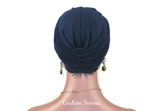 Handmade Blue Twist Turban, Navy