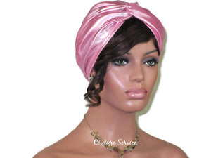 Handmade Pink Twist Turban, Metallic