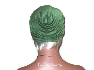 Handmade Holographic Sequined Twist Turban Sage Green - Couture Service  - 4