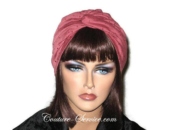 Handmade Holographic Sequined Twist Turban Terracotta - Couture Service  - 1