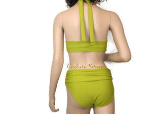 Handmade Chartreuse Pear Bikini Swimwear