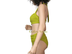 Handmade Chartreuse Pear Bikini Swimwear