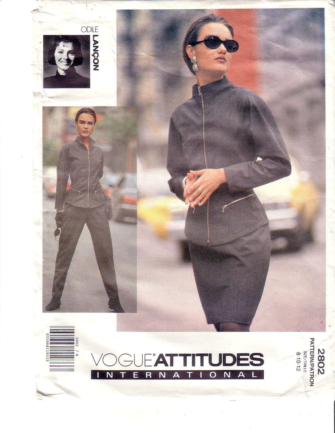 Vintage Vogue 2802, Attitudes International, Designer Lancon, Skirt, Jacket, Pants, Size 8, 10, 12 - Couture Service  - 1