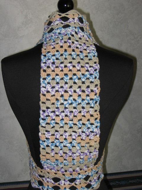 Handmade Crocheted Bolero, Blue, Peach, Variegate - Couture Service  - 4