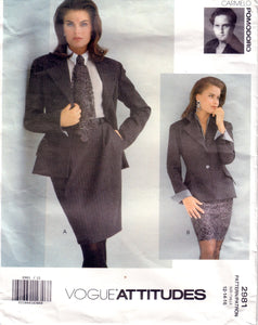 Vintage Vogue Attitudes 2981, Skirt and Jacket, Designer Carmelo Pomodoro, Size 12, 14, 16 - Couture Service  - 1