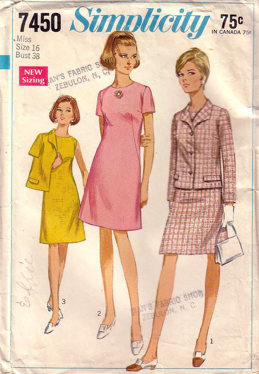 Vintage Simplicity 7450, Misses Dress, Jacket, Size 16, 18 - Couture Service  - 1