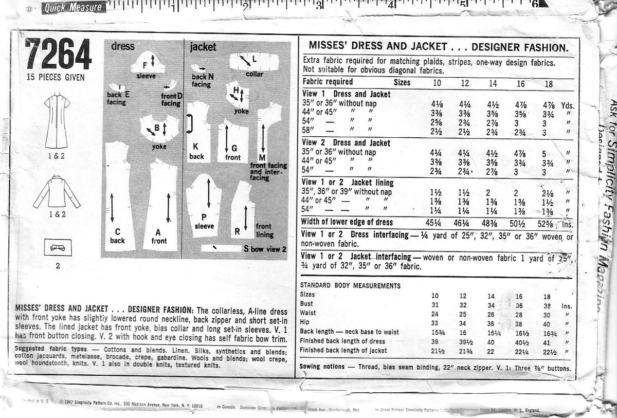Vintage Simplicity 7264 – Couture Service