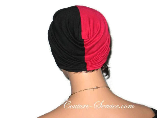 Handmade Red & Black Twist Turban, Rayon - Couture Service  - 3