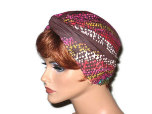 Handmade Brown Twist Turban, Abstract, Pink - Couture Service  - 2