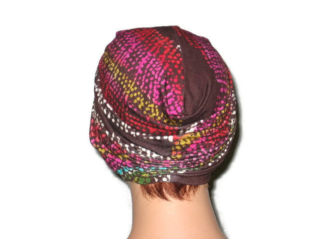 Handmade Brown Twist Turban, Abstract, Pink - Couture Service  - 3