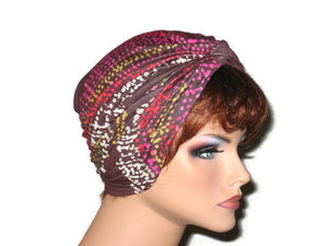 Handmade Brown Twist Turban, Abstract, Pink - Couture Service  - 4