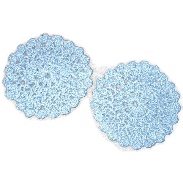 Handmade Decorative Blue Crocheted Cotton Doily Set, Denim - Couture Service  - 3
