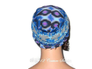 Handmade Blue Twist Turban,  Abstract, Grey - Couture Service  - 3