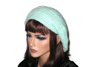 Slouch Beret Hand Crocheted -Green, Pink, Blue, Brown, or Off White - Couture Service  - 1