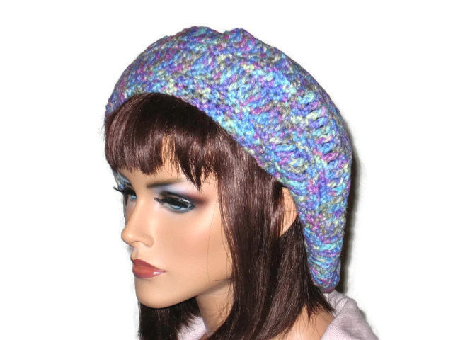 Slouch Beret Hand Crocheted -Green, Pink, Blue, Brown, or Off White - Couture Service  - 2