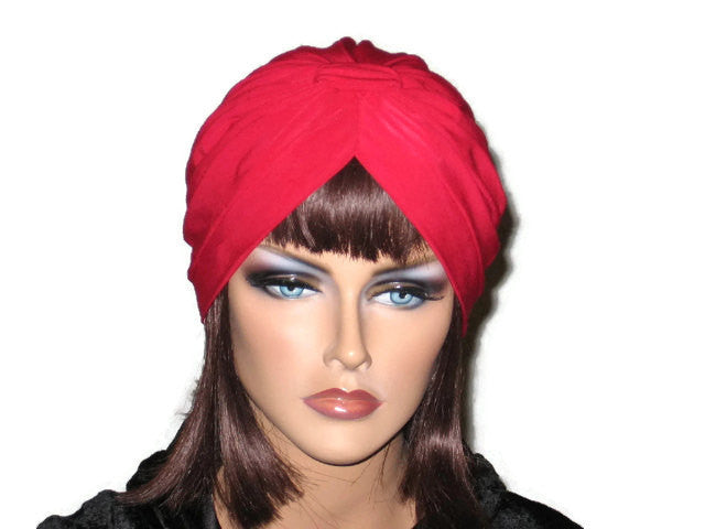 Handmade Red Banded Single Knot Turban - Couture Service  - 1