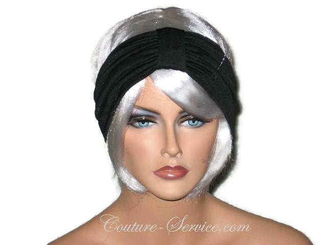 Handmade Black Headband Knot Turban - Couture Service  - 1