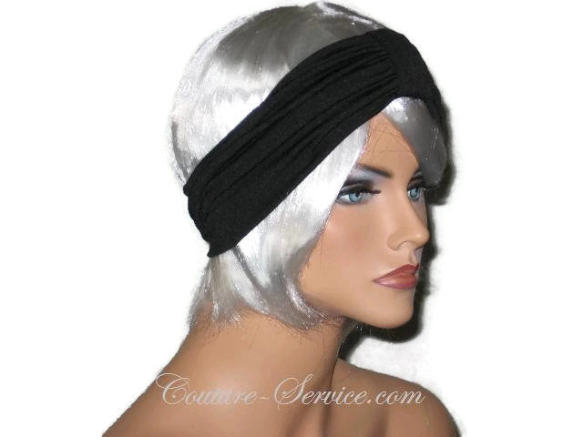 Handmade Black Headband Knot Turban - Couture Service  - 2