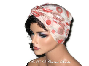 Handmade Rust Twist Turban, Abstract, Tan - Couture Service  - 2