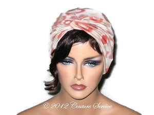 Handmade Rust Twist Turban, Abstract, Tan - Couture Service  - 1