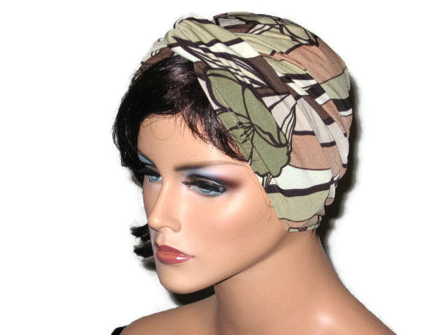 Handmade Tan Twist Turban, Abstract, Brown - Couture Service  - 2