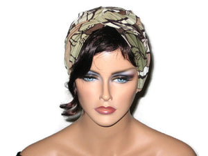 Handmade Tan Twist Turban, Abstract, Brown - Couture Service  - 1