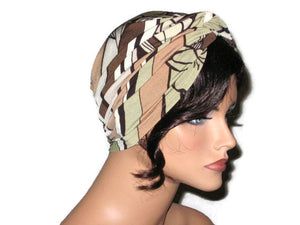 Handmade Tan Twist Turban, Abstract, Brown - Couture Service  - 4