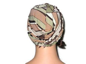 Handmade Tan Twist Turban, Abstract, Brown - Couture Service  - 3