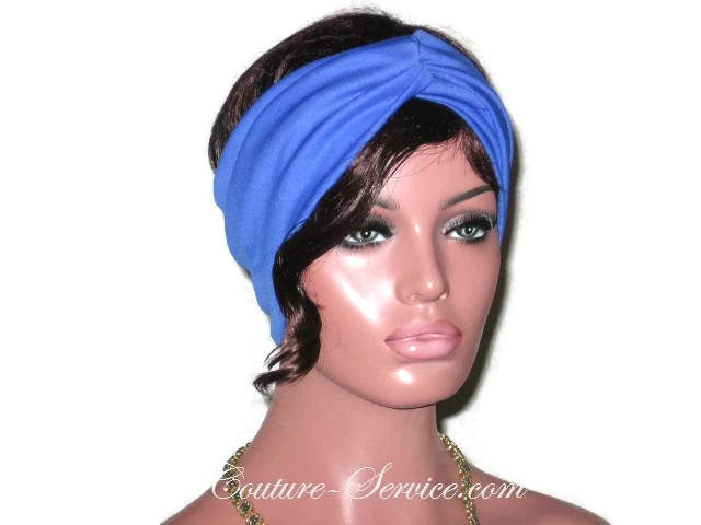 Handmade Blue Bandeau Headband Turban, Royal - Couture Service  - 1
