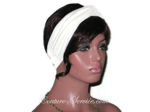 Handmade Cream Bandeau Headband Turban - Couture Service  - 1