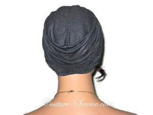 Handmade Black Twist Turban, Faux Denim Sparkle - Couture Service  - 3