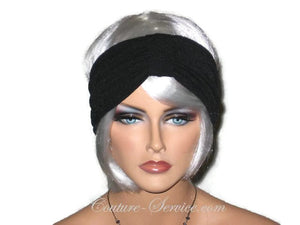 Handmade Black Knot Turban Headband, Textured - Couture Service  - 1
