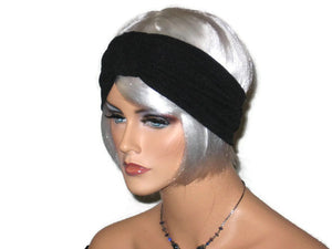 Handmade Black Knot Turban Headband, Textured - Couture Service  - 4