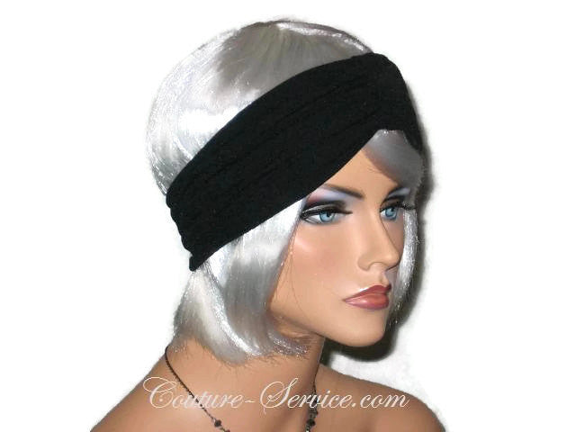 Handmade Black Knot Turban Headband, Textured - Couture Service  - 2