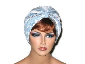 Handmade Blue and White Turban, Lace, Single Knot - Couture Service  - 1