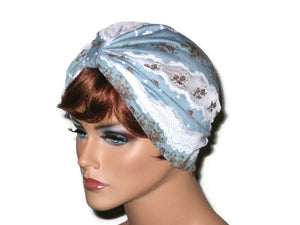 Handmade Blue and White Turban, Lace, Single Knot - Couture Service  - 2
