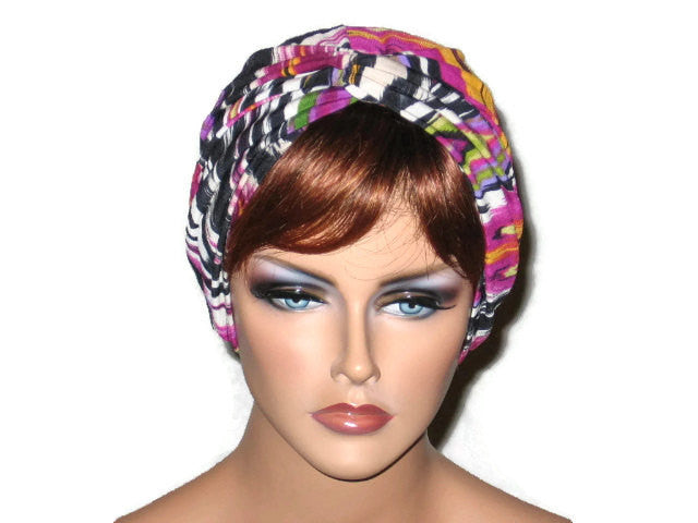 Handmade Pink Twist Turban, Abstract Magenta - Couture Service  - 1