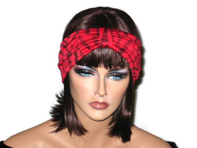 Handmade Red Turban Knot Headband, Black - Couture Service  - 1